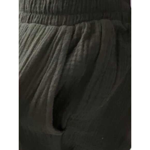 Fashion Nova Women Black Textured Cotton Pant Shirt Seaside Minimalism Set Size - Picture 8 of 11